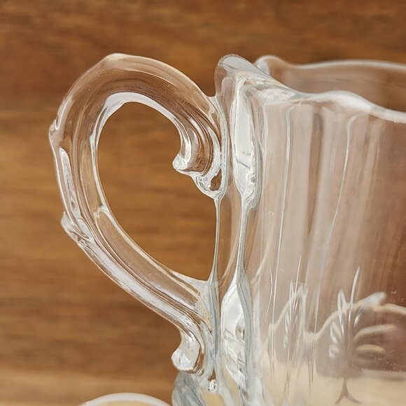 Fostoria Baroque Clear Glass 2-handled Open Sugar and Creamer Set #2496 serving - Picture 6 of 11